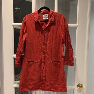 Flax Burnt Orange Long Shirt/Jacket - Sz M